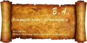 Baumgartner Alexandra névjegykártya